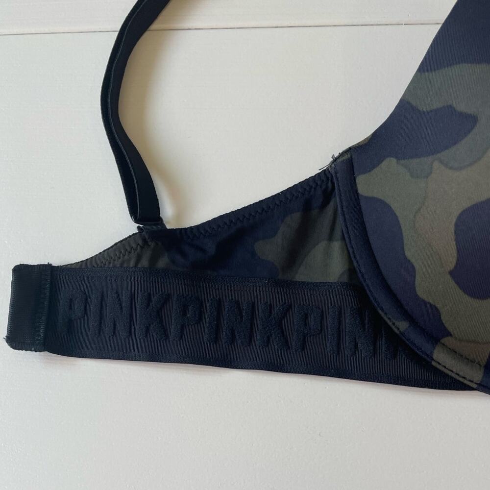 Victoria’s Secret Pink Wear Everywhere Bra LOT OF 2 Size 32D T-Shirt Camo Brown - Picture 9 of 14